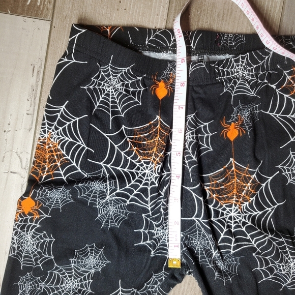 Just One Women's Halloween Leggings Black Orange Spiderwebs Size Small/Medium - Picture 7 of 15